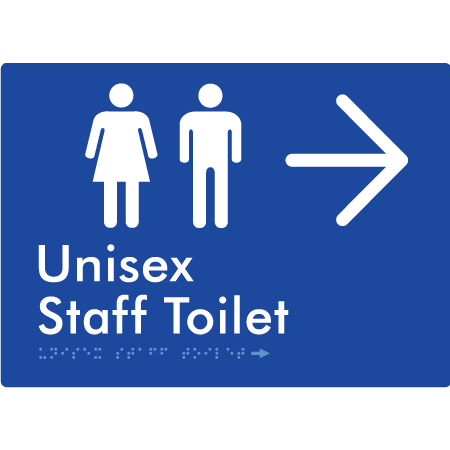Unisex Staff Toilet w/ Large Arrow: - Braille Tactile Signs Aust.