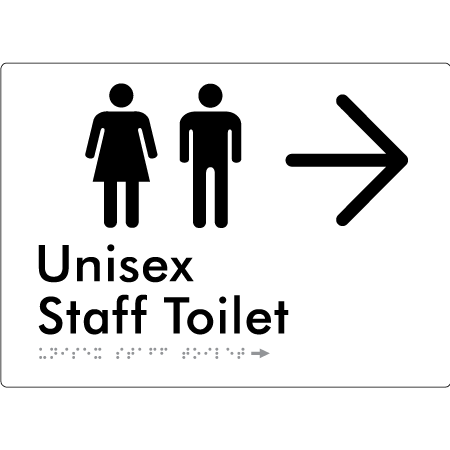 Unisex Staff Toilet w/ Large Arrow: - Braille Tactile Signs Aust.