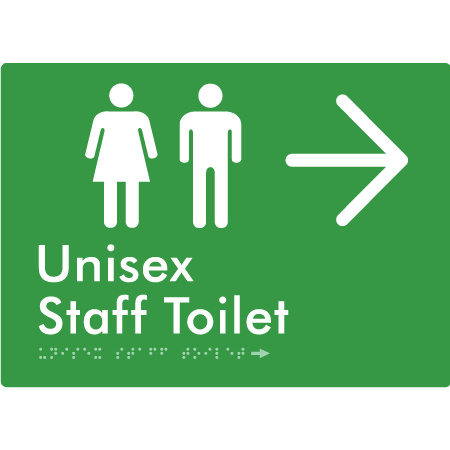 Unisex Staff Toilet w/ Large Arrow: - Braille Tactile Signs Aust.
