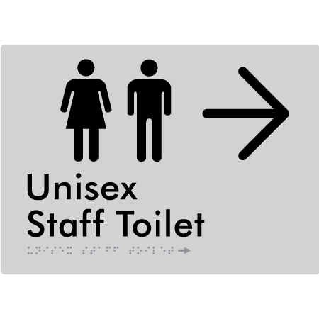 Unisex Staff Toilet w/ Large Arrow: - Braille Tactile Signs Aust.