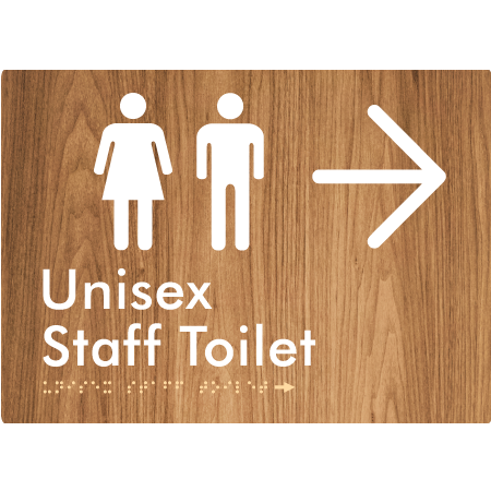 Unisex Staff Toilet w/ Large Arrow: - Braille Tactile Signs Aust.
