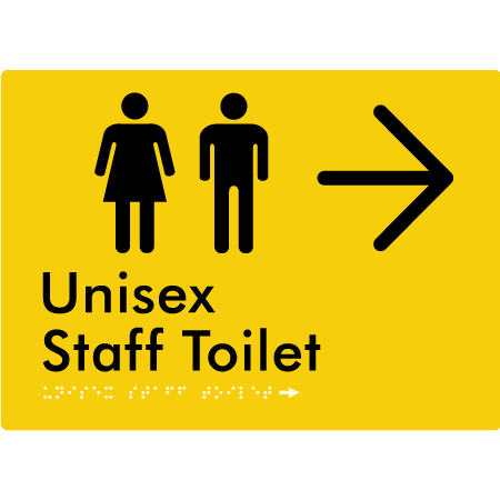 Unisex Staff Toilet w/ Large Arrow: - Braille Tactile Signs Aust.