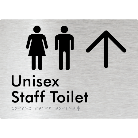 Unisex Staff Toilet w/ Large Arrow: - Braille Tactile Signs Aust.
