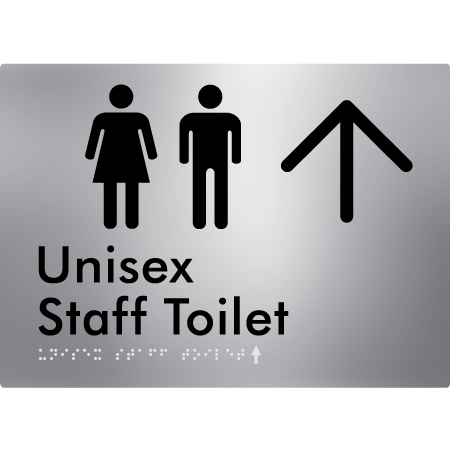 Unisex Staff Toilet w/ Large Arrow: - Braille Tactile Signs Aust.