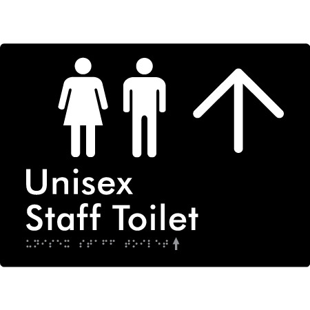 Unisex Staff Toilet w/ Large Arrow: - Braille Tactile Signs Aust.