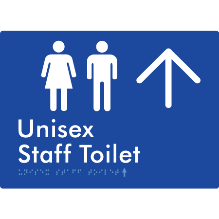 Unisex Staff Toilet w/ Large Arrow: - Braille Tactile Signs Aust.