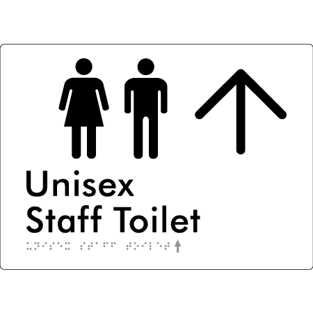 Unisex Staff Toilet w/ Large Arrow: - Braille Tactile Signs Aust.