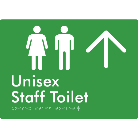 Unisex Staff Toilet w/ Large Arrow: - Braille Tactile Signs Aust.