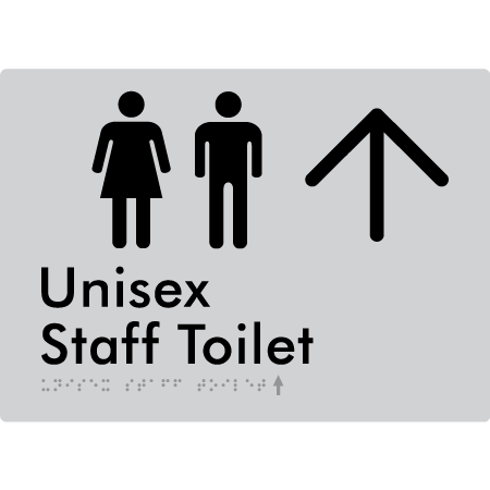Unisex Staff Toilet w/ Large Arrow: - Braille Tactile Signs Aust.