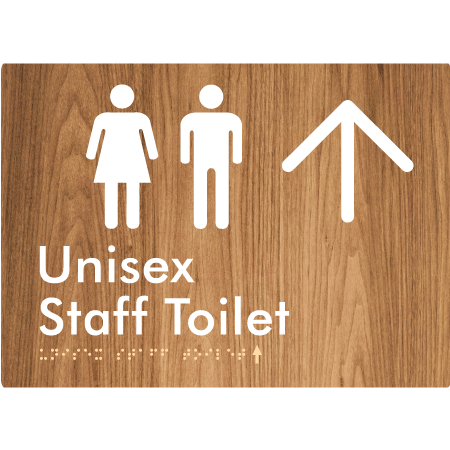 Unisex Staff Toilet w/ Large Arrow: - Braille Tactile Signs Aust.