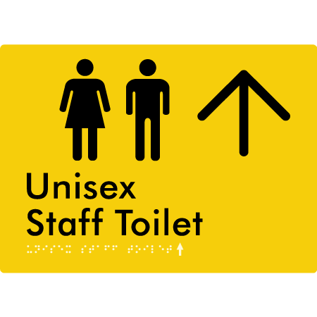 Unisex Staff Toilet w/ Large Arrow: - Braille Tactile Signs Aust.
