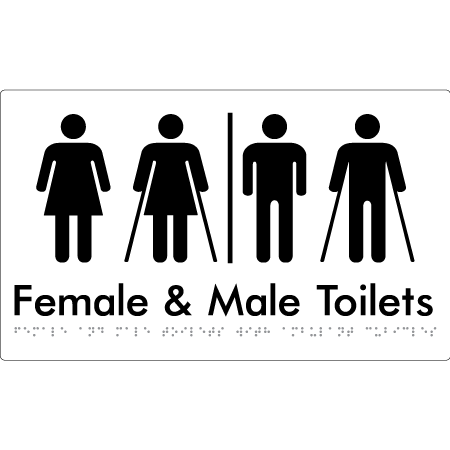 Female & Male Toilets with Ambulant Cubicles and Airlock - Braille Tactile Signs Aust.
