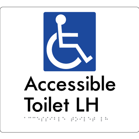 Accessible Toilet LH / RH - Braille Tactile Signs Aust.
