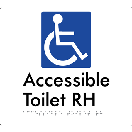 Accessible Toilet LH / RH - Braille Tactile Signs Aust.