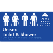 Unisex Ambulant Toilet & Shower - Braille Tactile Signs Aust.