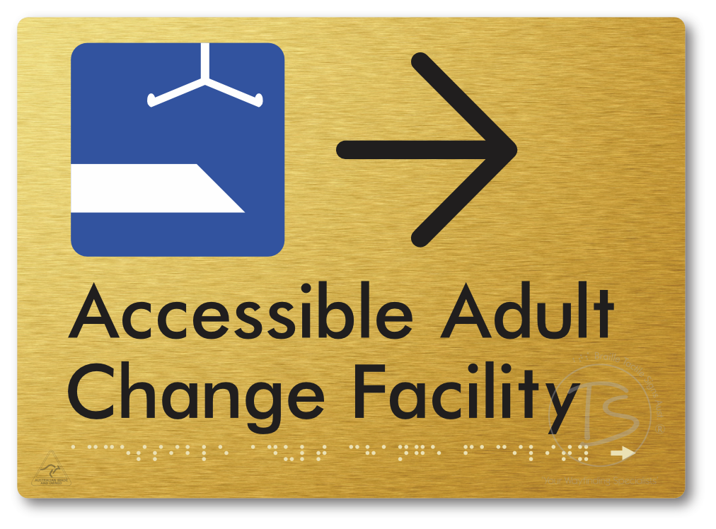 Accessible Adult Change Facility with Large Directional Arrow