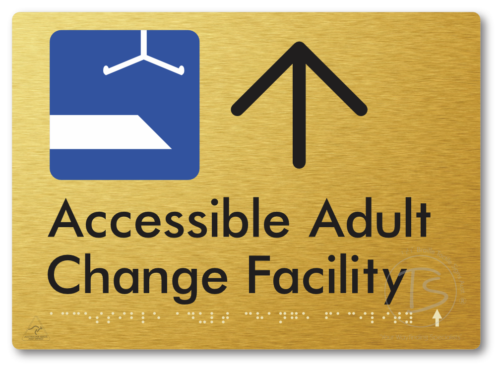 Accessible Adult Change Facility with Large Directional Arrow
