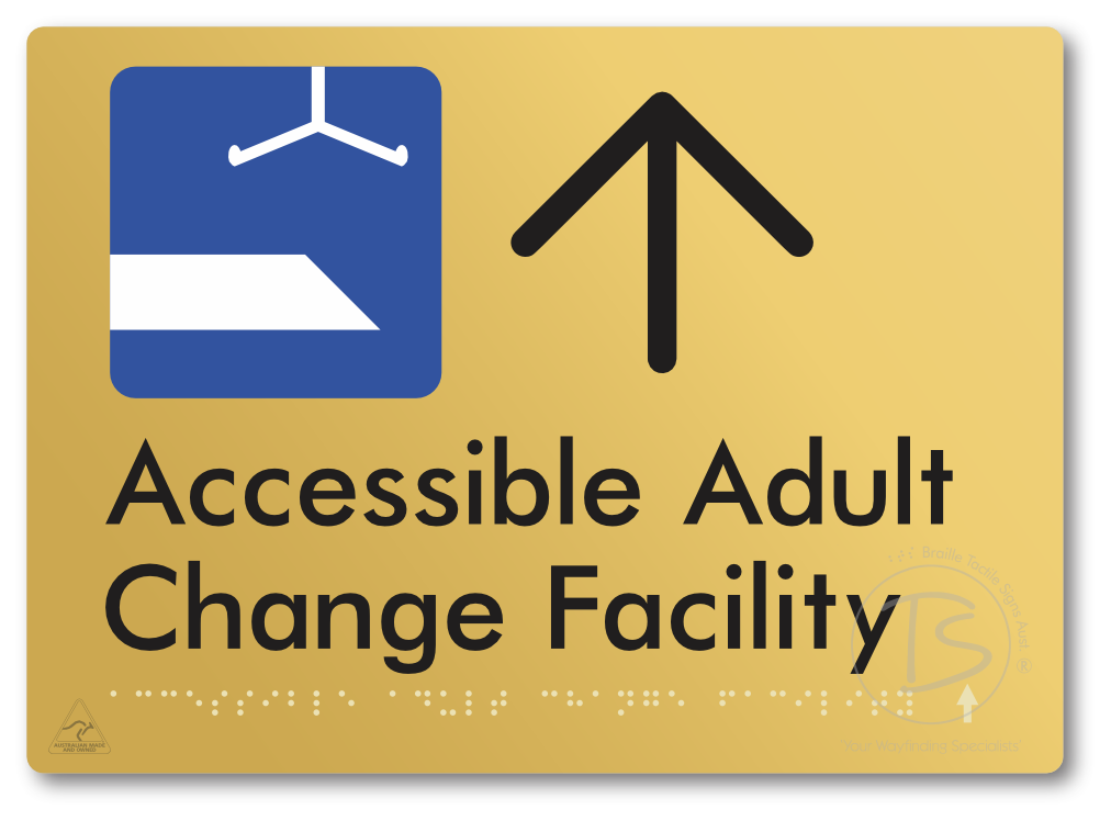 Accessible Adult Change Facility with Large Directional Arrow