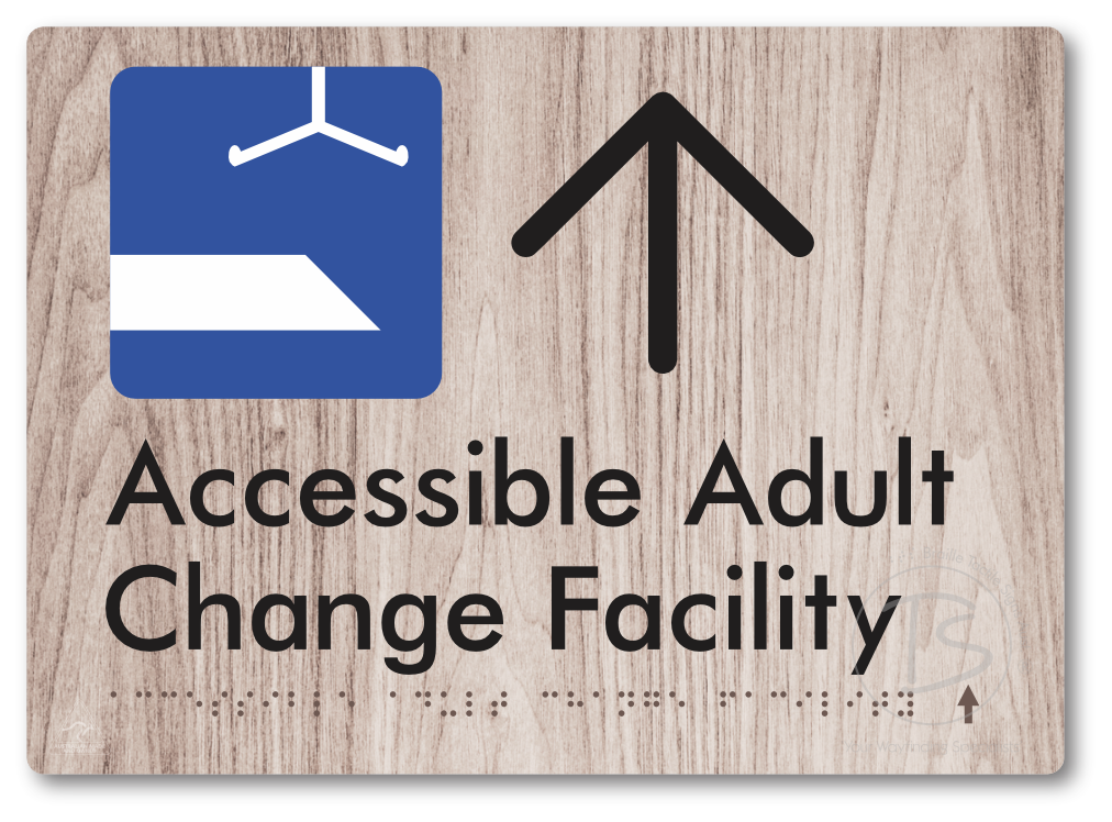 Accessible Adult Change Facility with Large Directional Arrow