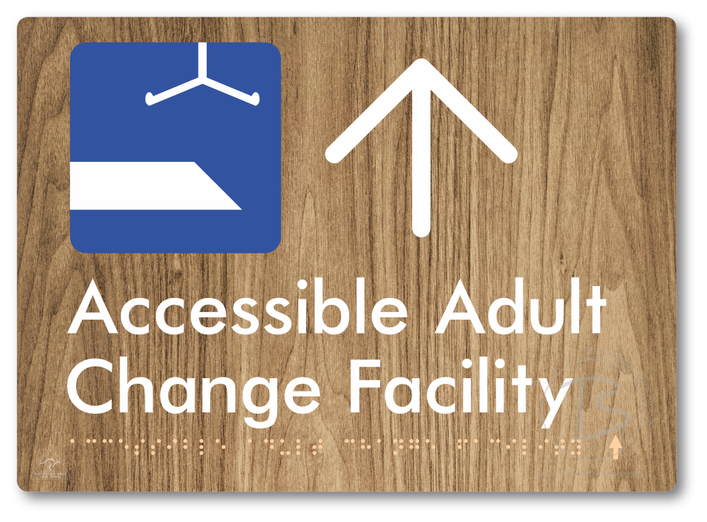 Accessible Adult Change Facility with Large Directional Arrow