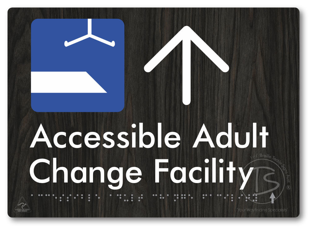 Accessible Adult Change Facility with Large Directional Arrow