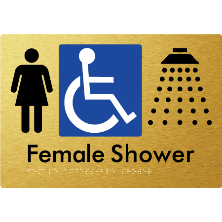 Female Accessible Shower - Braille Tactile Signs Aust.