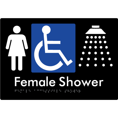 Female Accessible Shower - Braille Tactile Signs Aust.