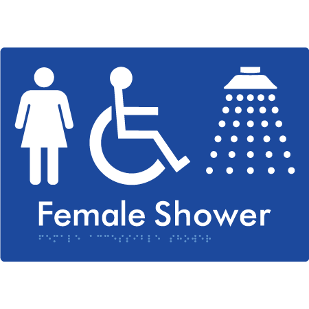 Female Accessible Shower - Braille Tactile Signs Aust.