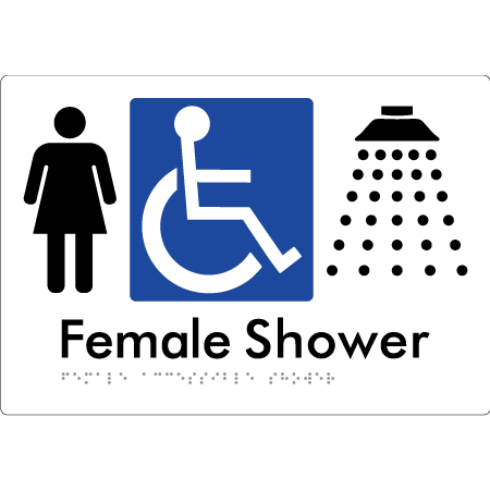 Female Accessible Shower - Braille Tactile Signs Aust.