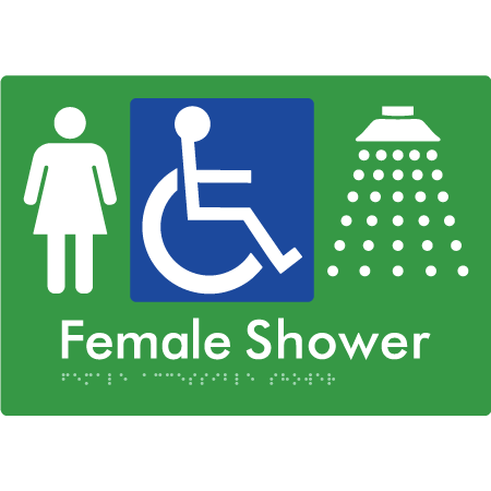 Female Accessible Shower - Braille Tactile Signs Aust.