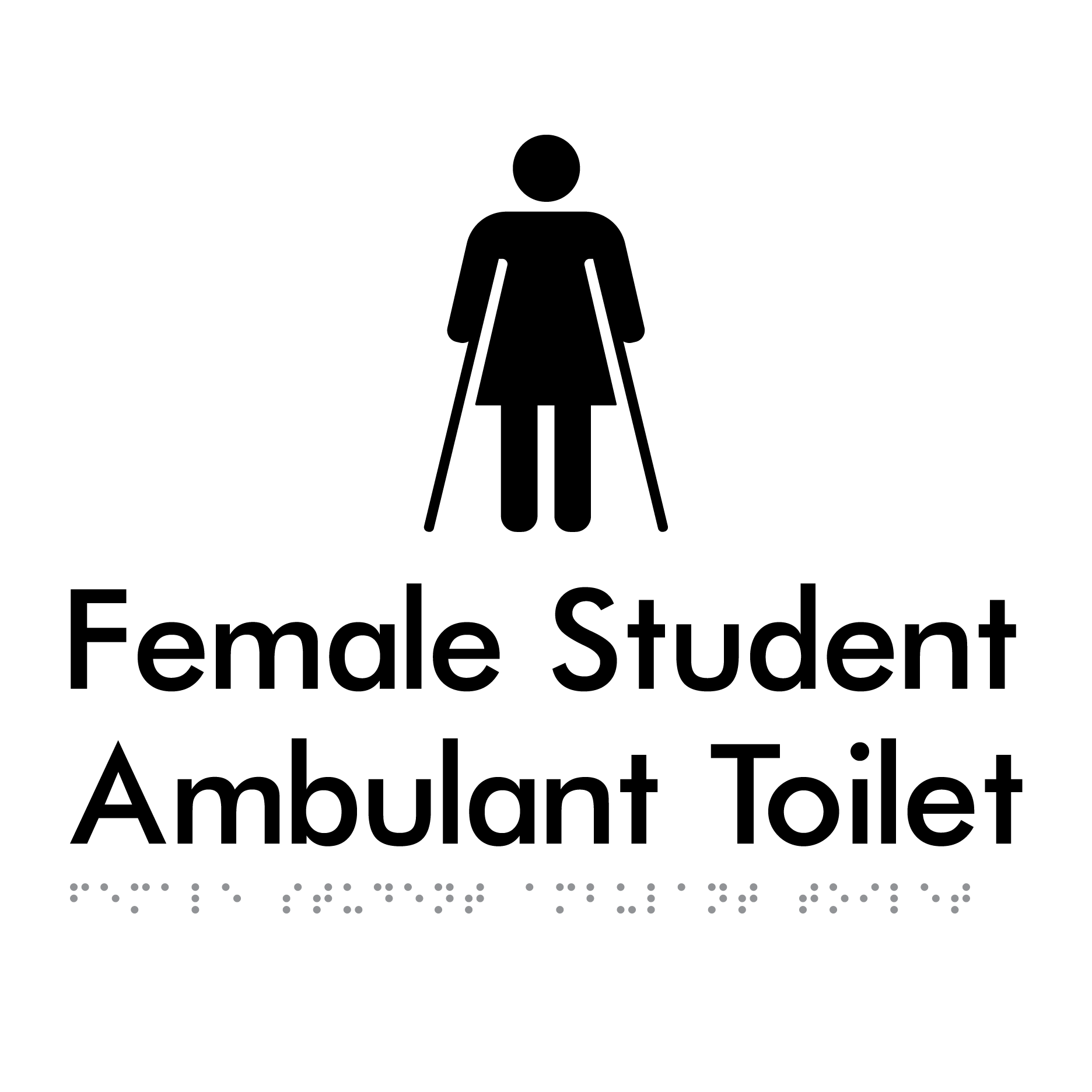Female Student Ambulant Toilet - Braille Tactile Signs Aust.