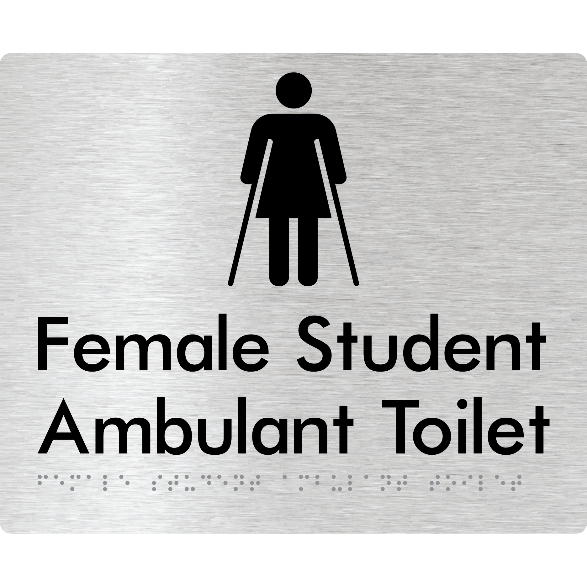 Female Student Ambulant Toilet - Braille Tactile Signs Aust.