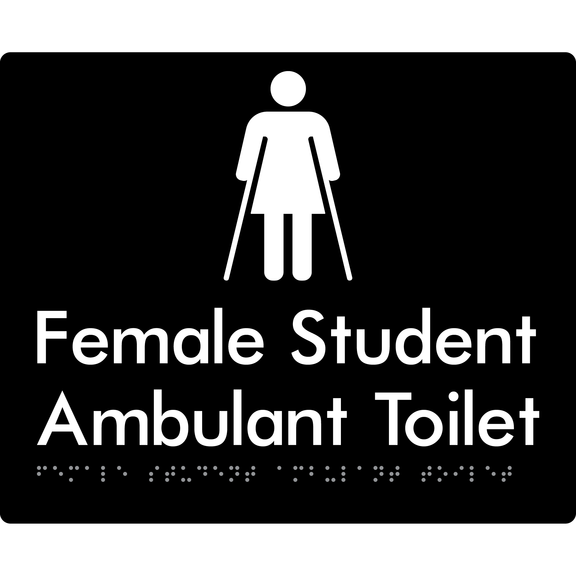 Female Student Ambulant Toilet - Braille Tactile Signs Aust.