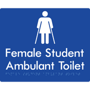 Female Student Ambulant Toilet - Braille Tactile Signs Aust.