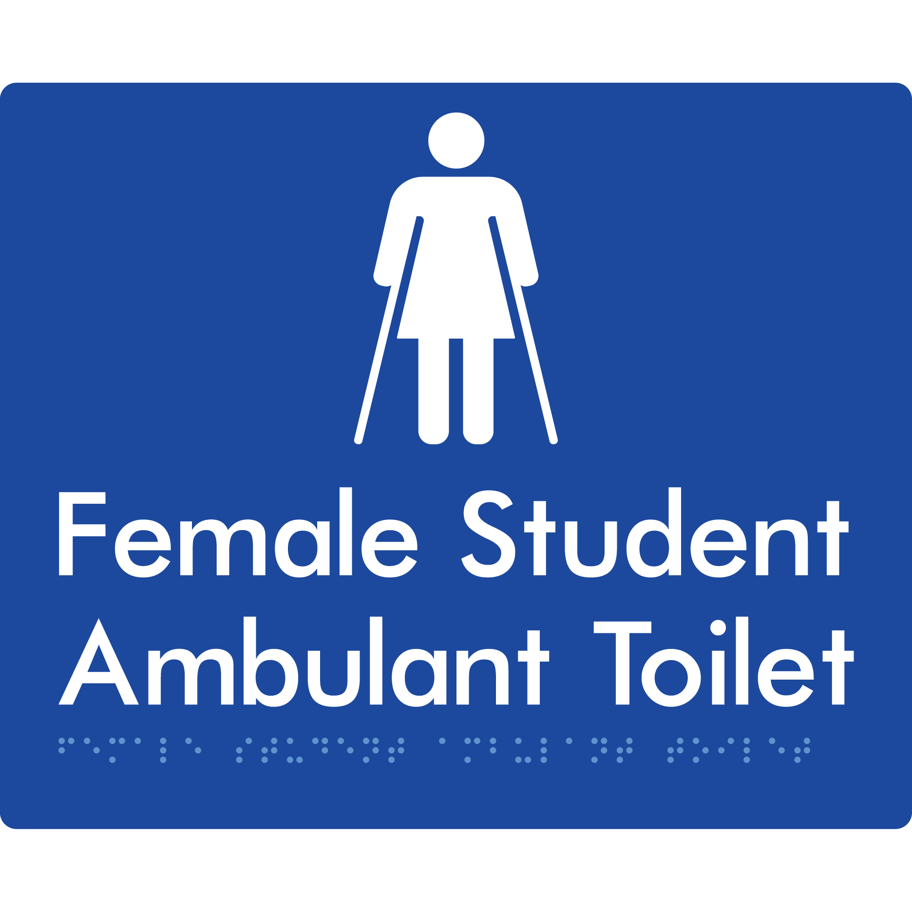 Female Student Ambulant Toilet - Braille Tactile Signs Aust.