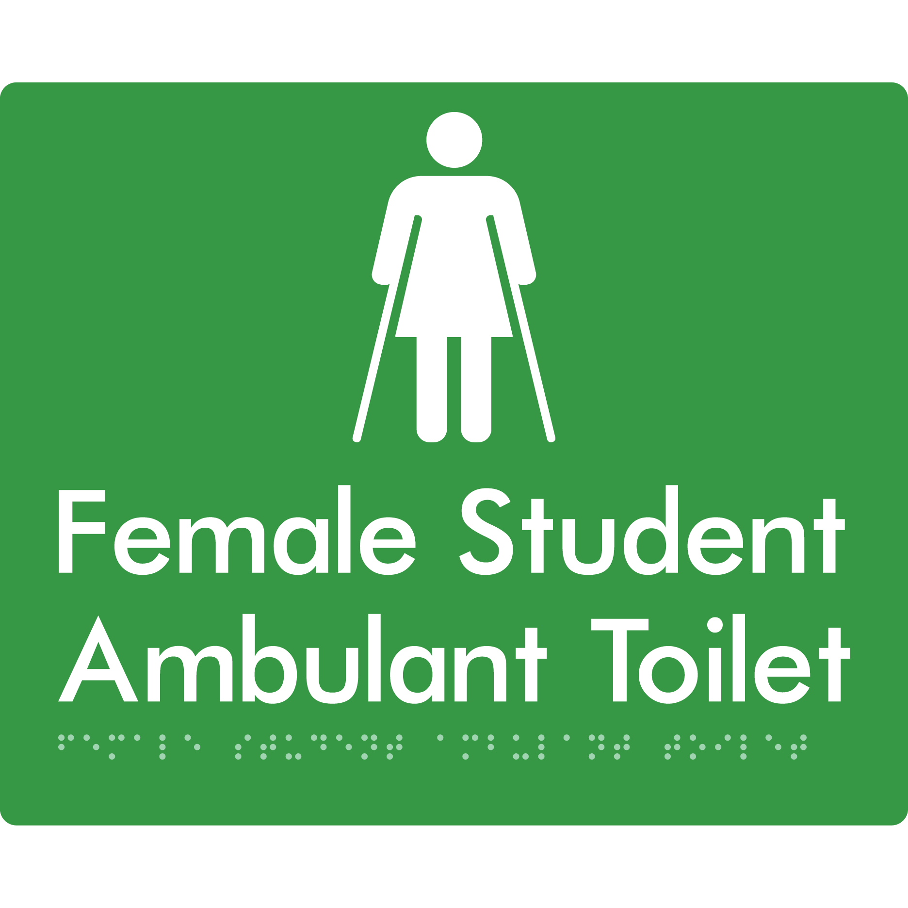 Female Student Ambulant Toilet - Braille Tactile Signs Aust.