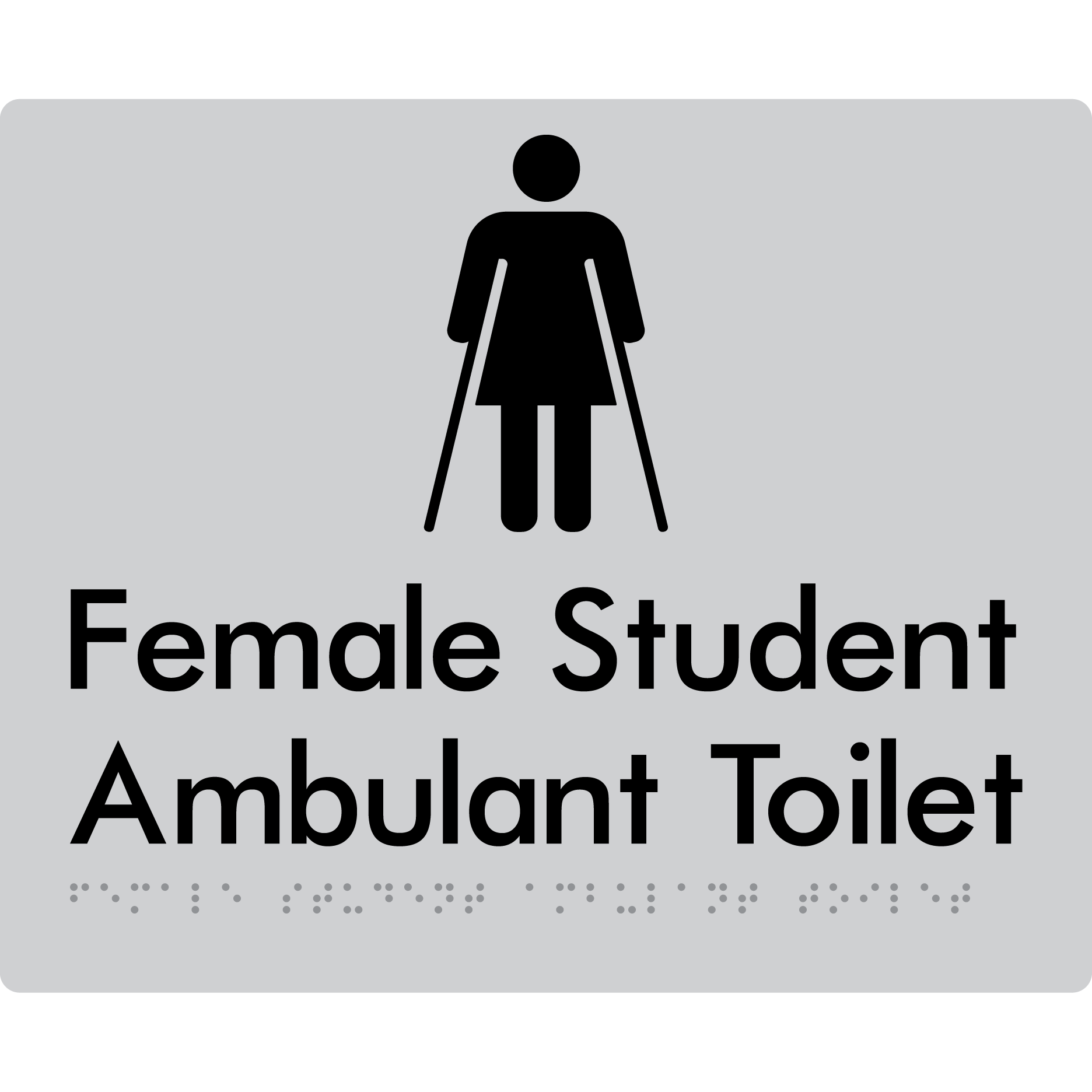 Female Student Ambulant Toilet - Braille Tactile Signs Aust.