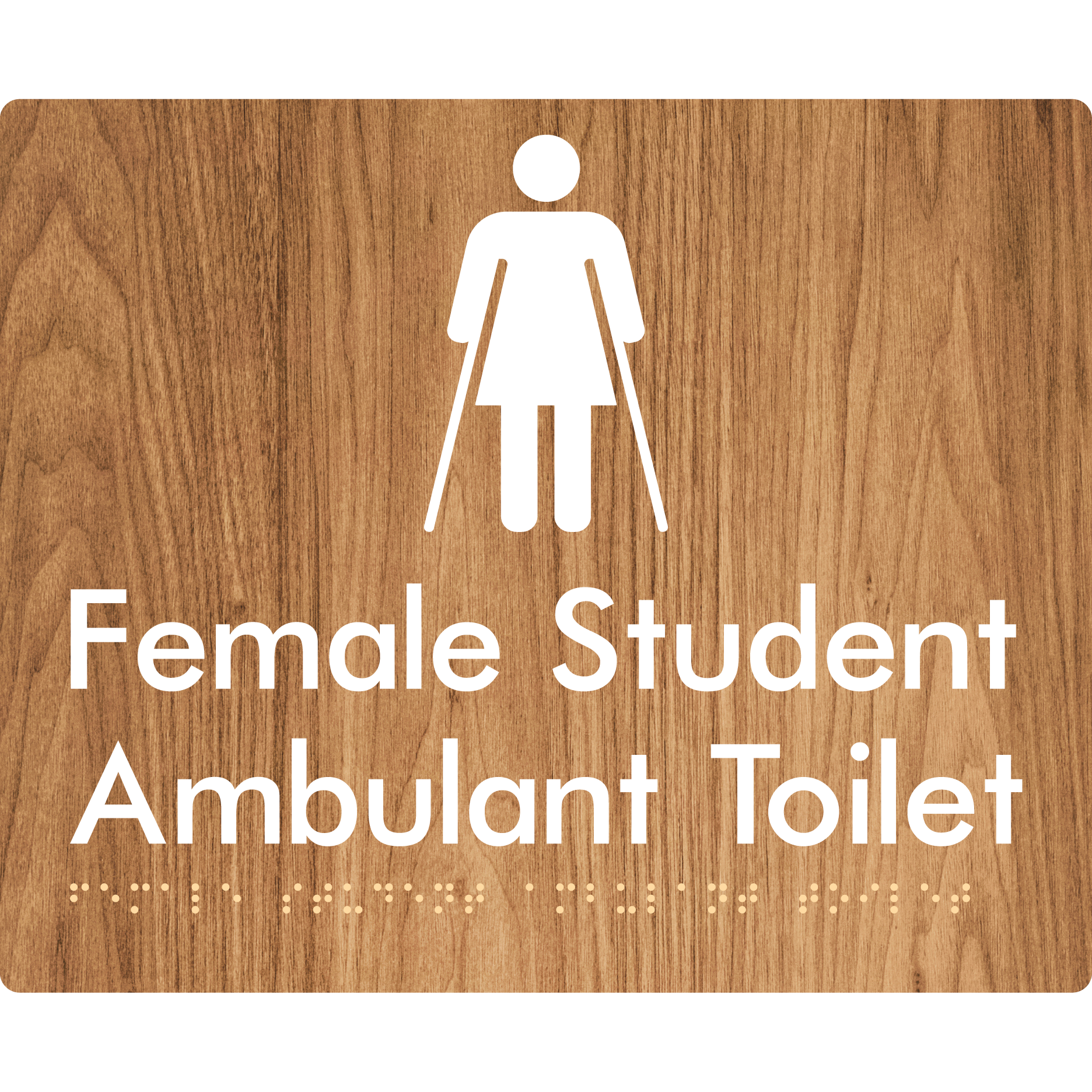 Female Student Ambulant Toilet - Braille Tactile Signs Aust.