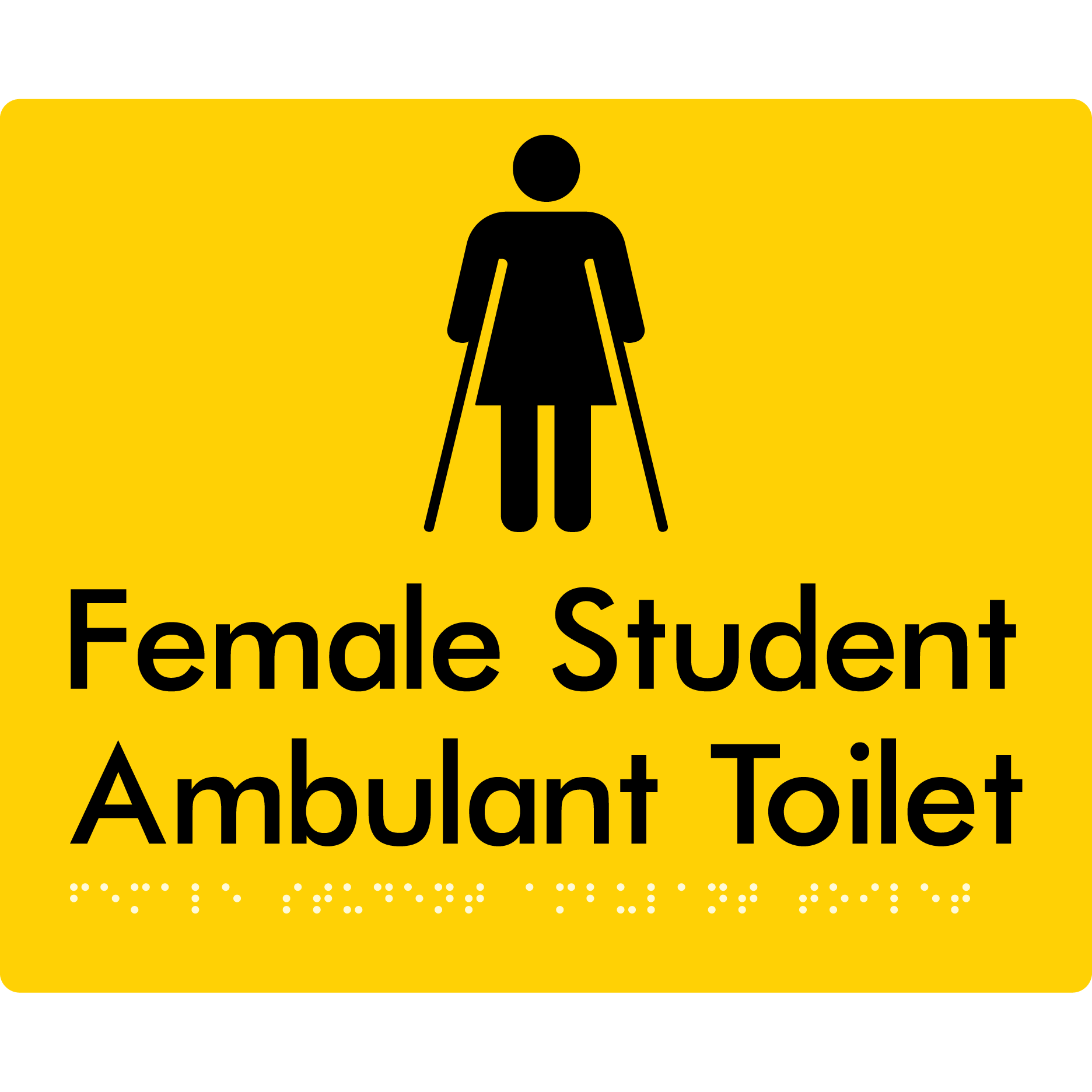 Female Student Ambulant Toilet - Braille Tactile Signs Aust.