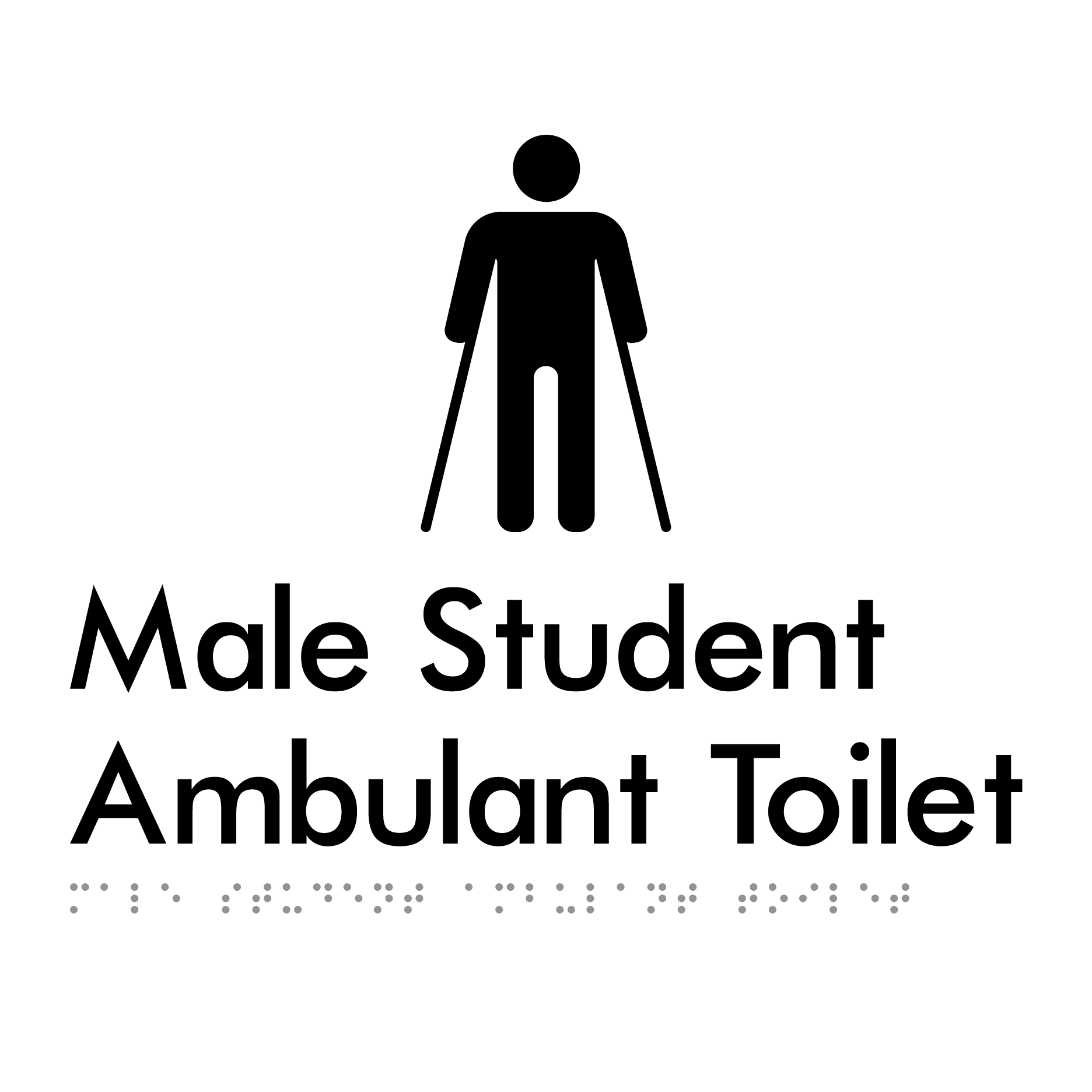 Male Student Ambulant Toilet - Braille Tactile Signs Aust.