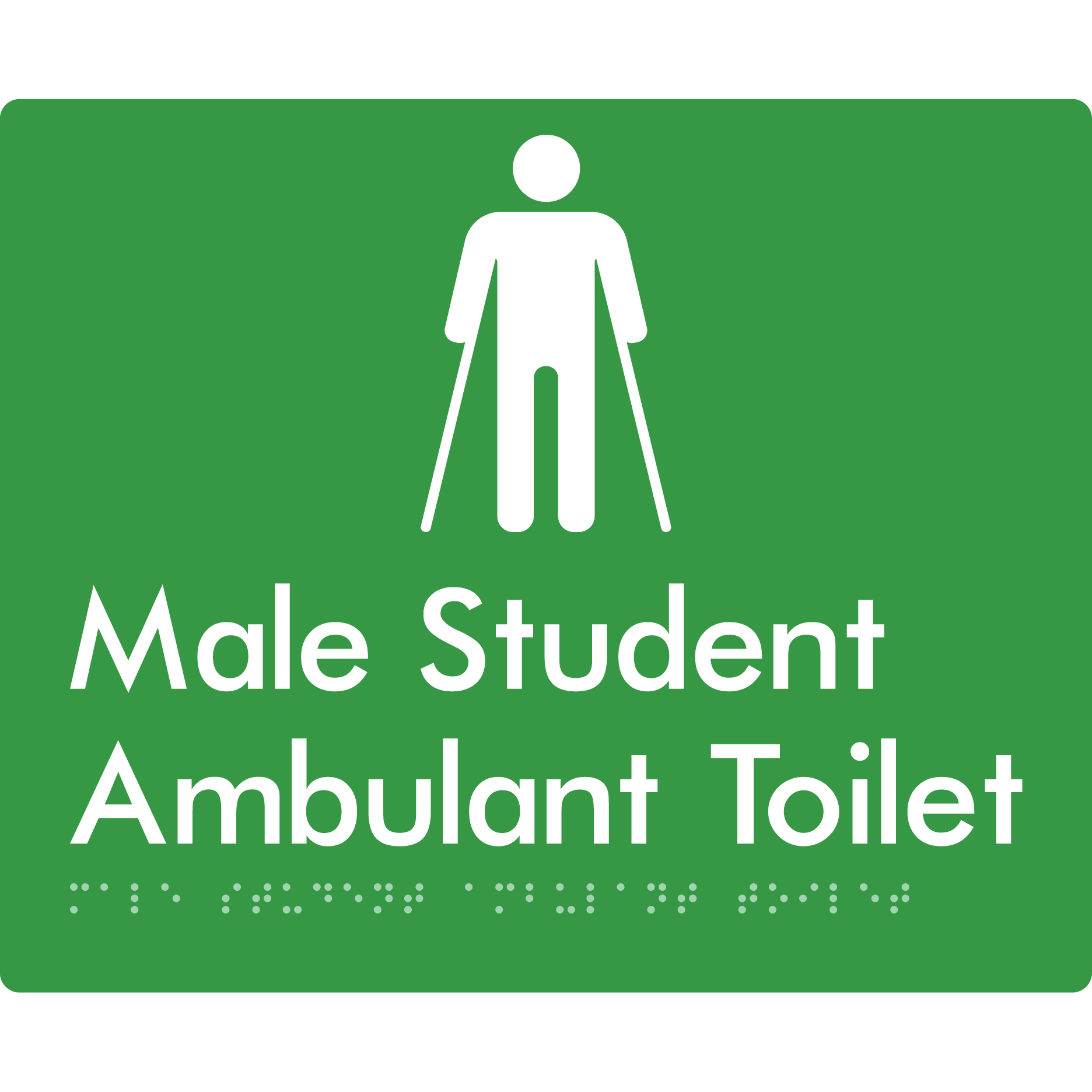 Male Student Ambulant Toilet - Braille Tactile Signs Aust.