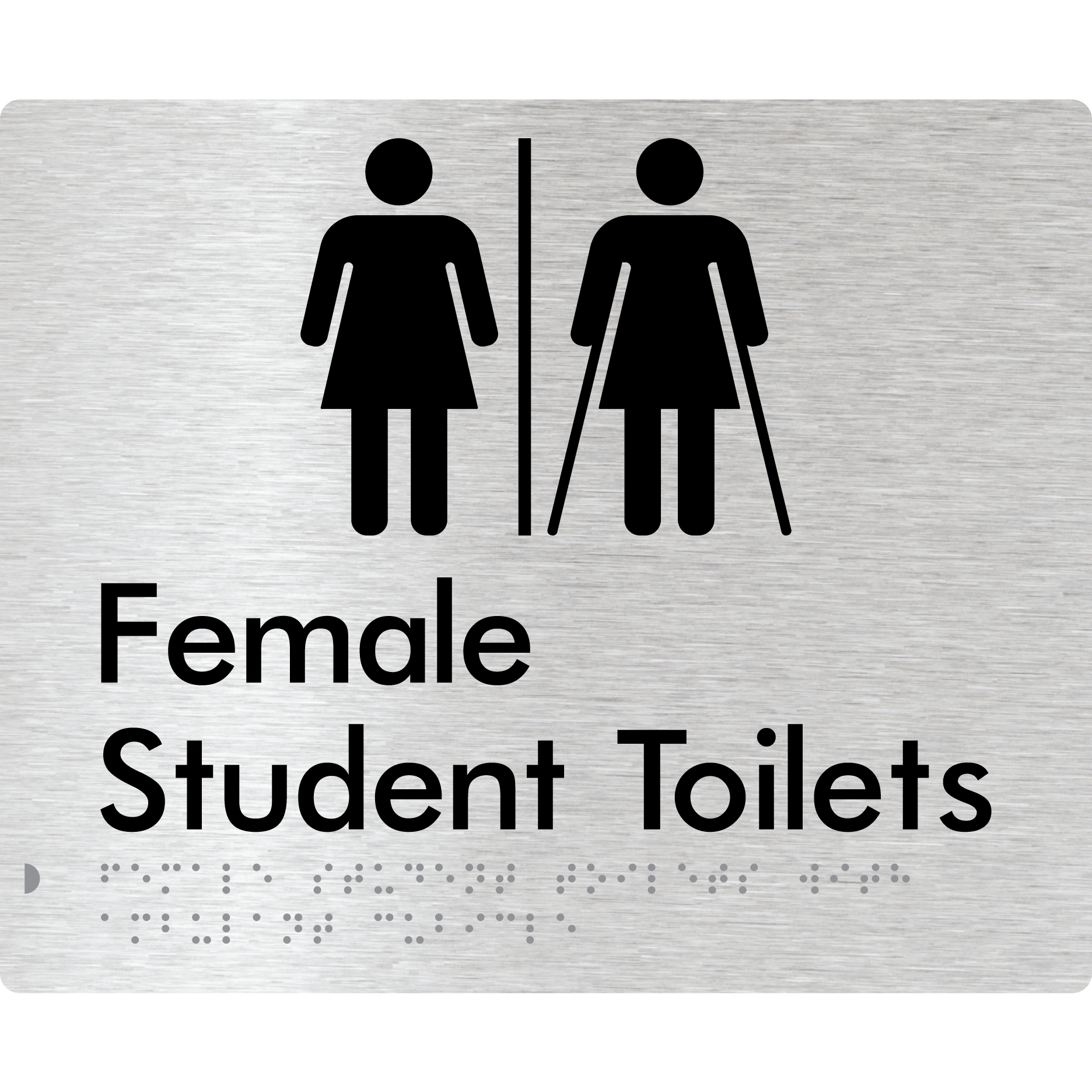 Female Student Toilets with Ambulant Cubicle with Air Lock - Braille Tactile Signs Aust.