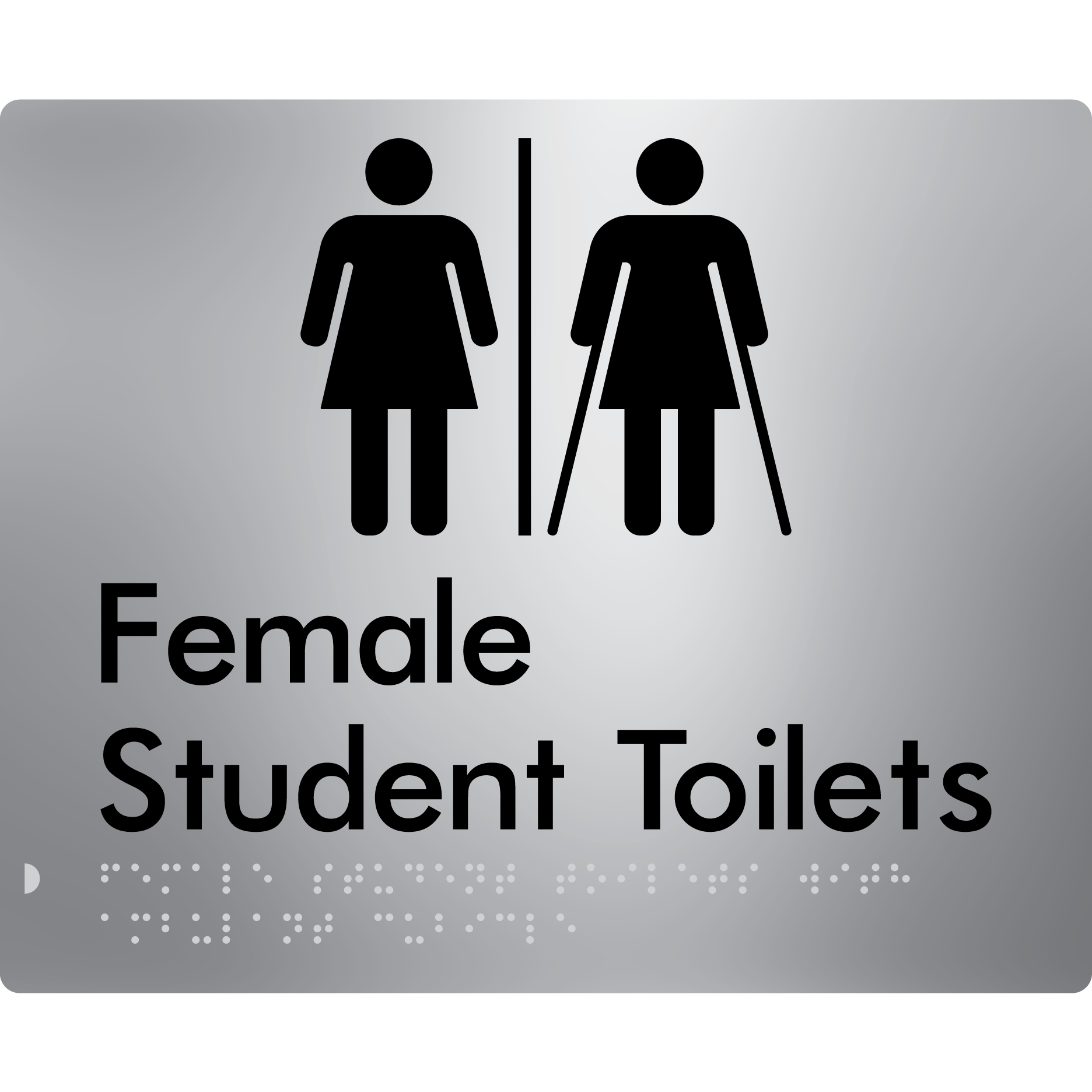 Female Student Toilets with Ambulant Cubicle with Air Lock - Braille Tactile Signs Aust.