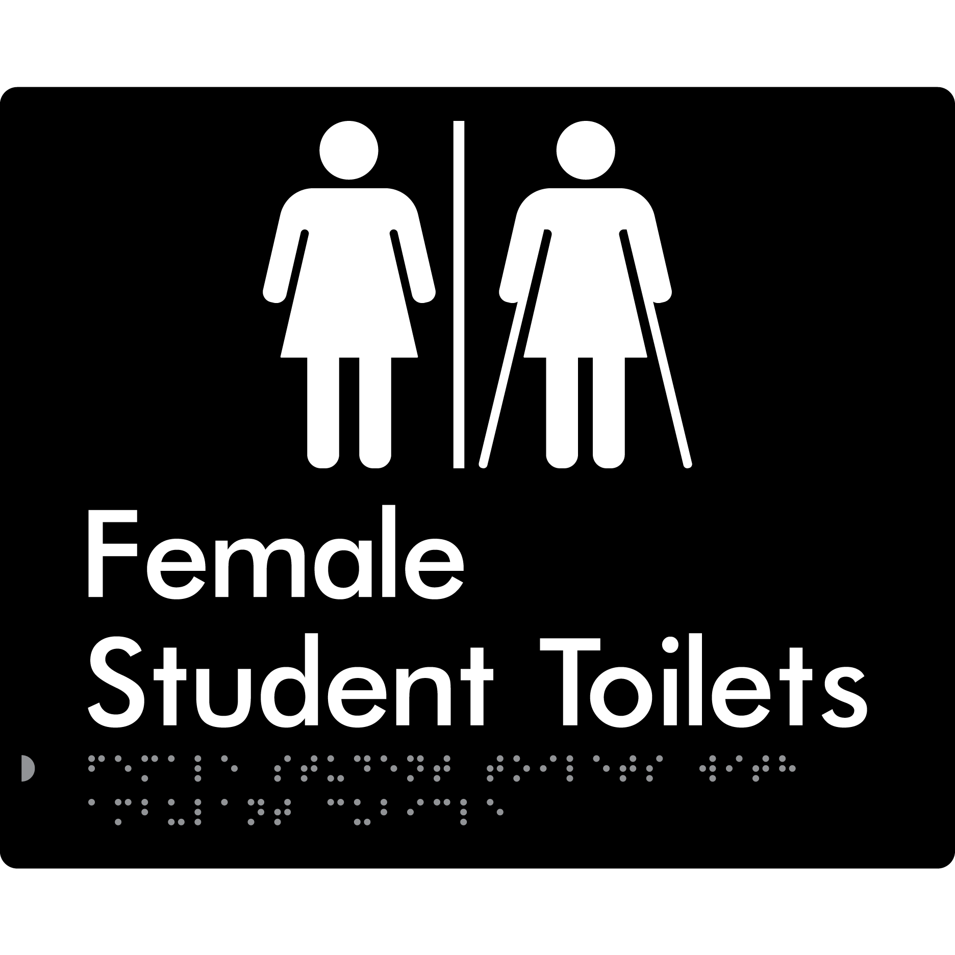 Female Student Toilets with Ambulant Cubicle with Air Lock - Braille Tactile Signs Aust.