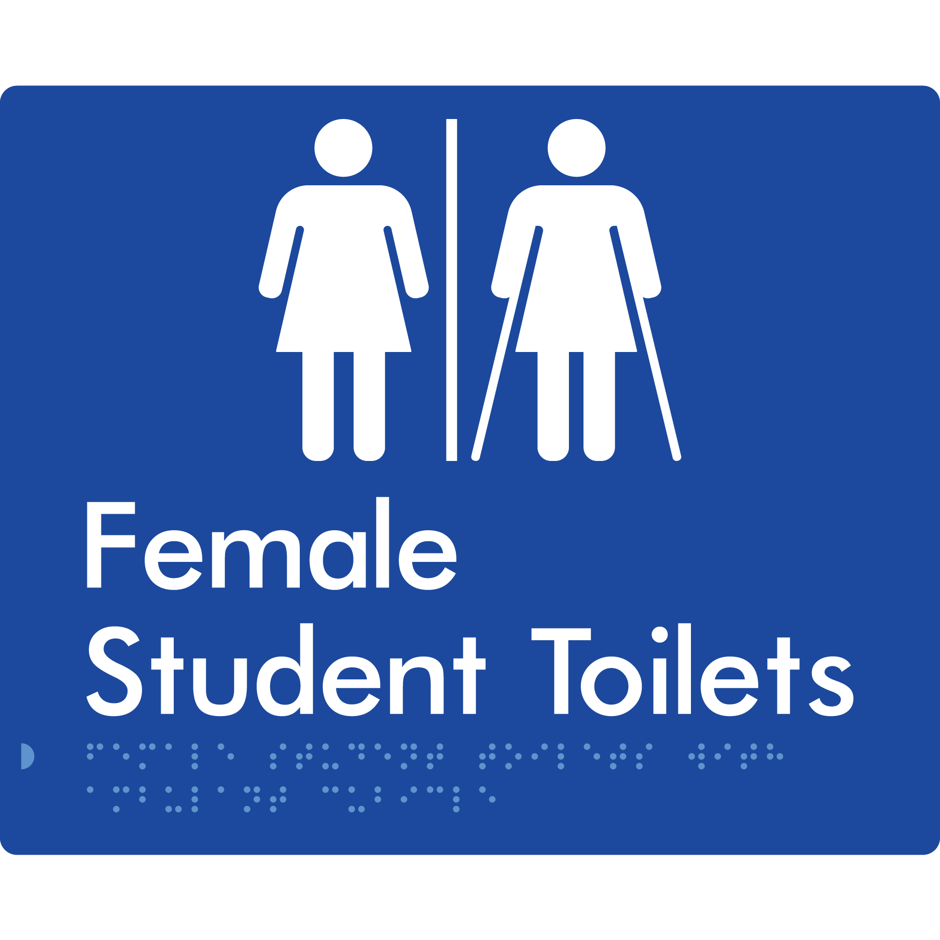Female Student Toilets with Ambulant Cubicle with Air Lock - Braille Tactile Signs Aust.