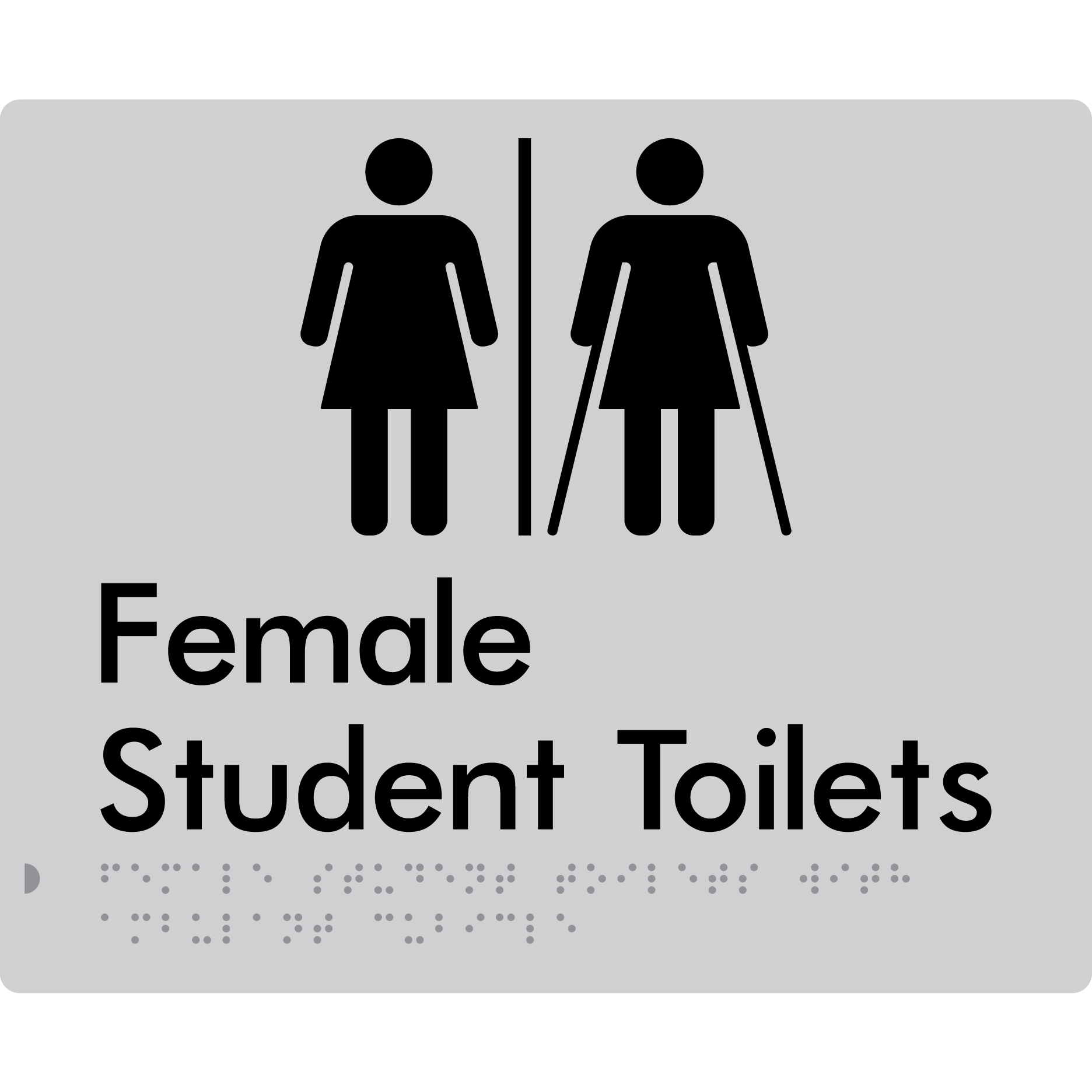 Female Student Toilets with Ambulant Cubicle with Air Lock - Braille Tactile Signs Aust.