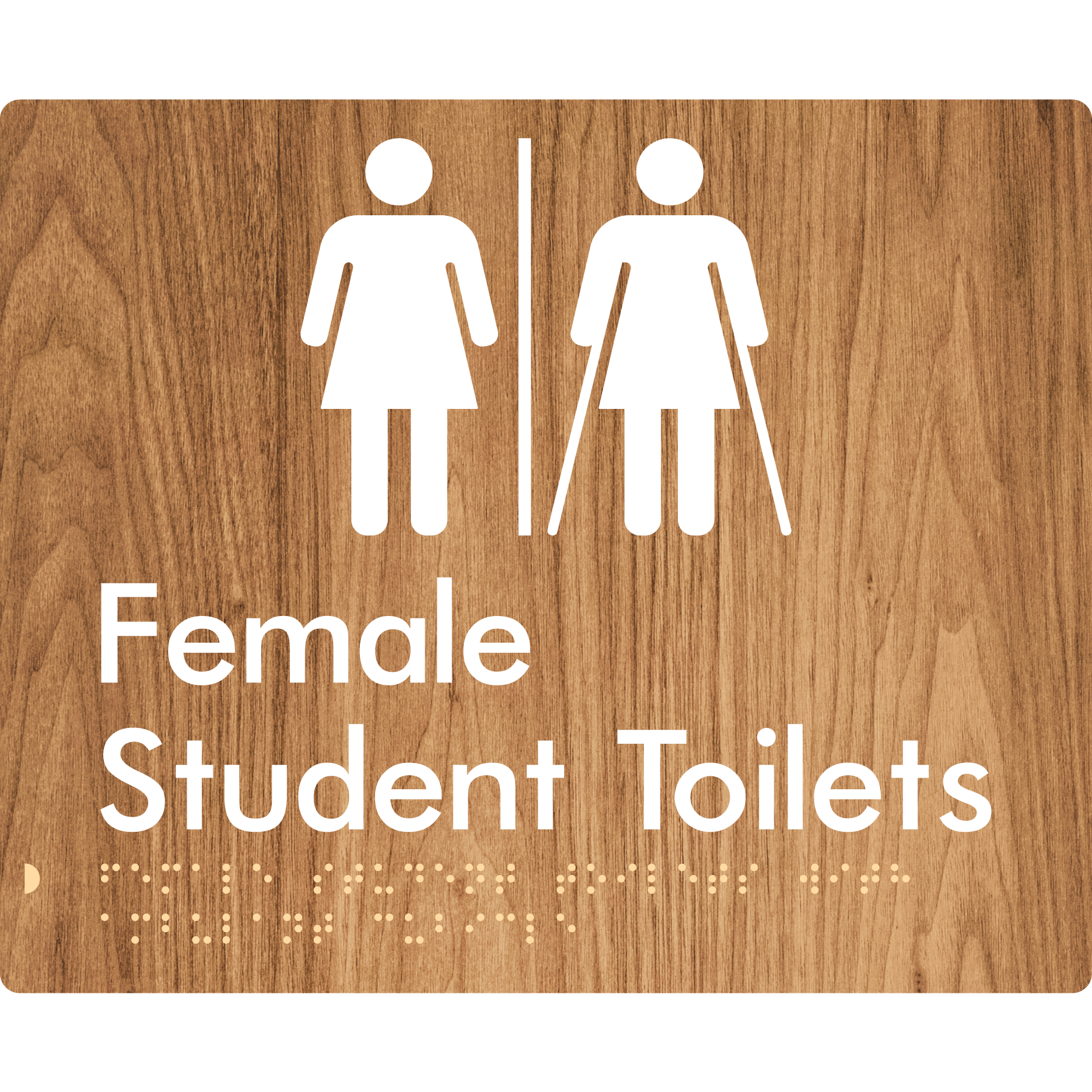 Female Student Toilets with Ambulant Cubicle with Air Lock - Braille Tactile Signs Aust.