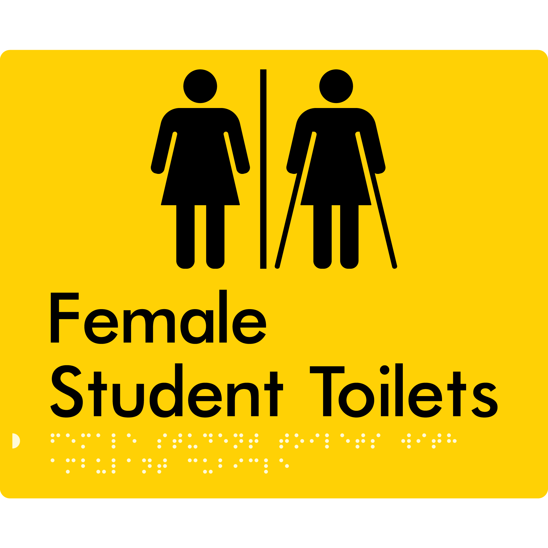 Female Student Toilets with Ambulant Cubicle with Air Lock - Braille Tactile Signs Aust.