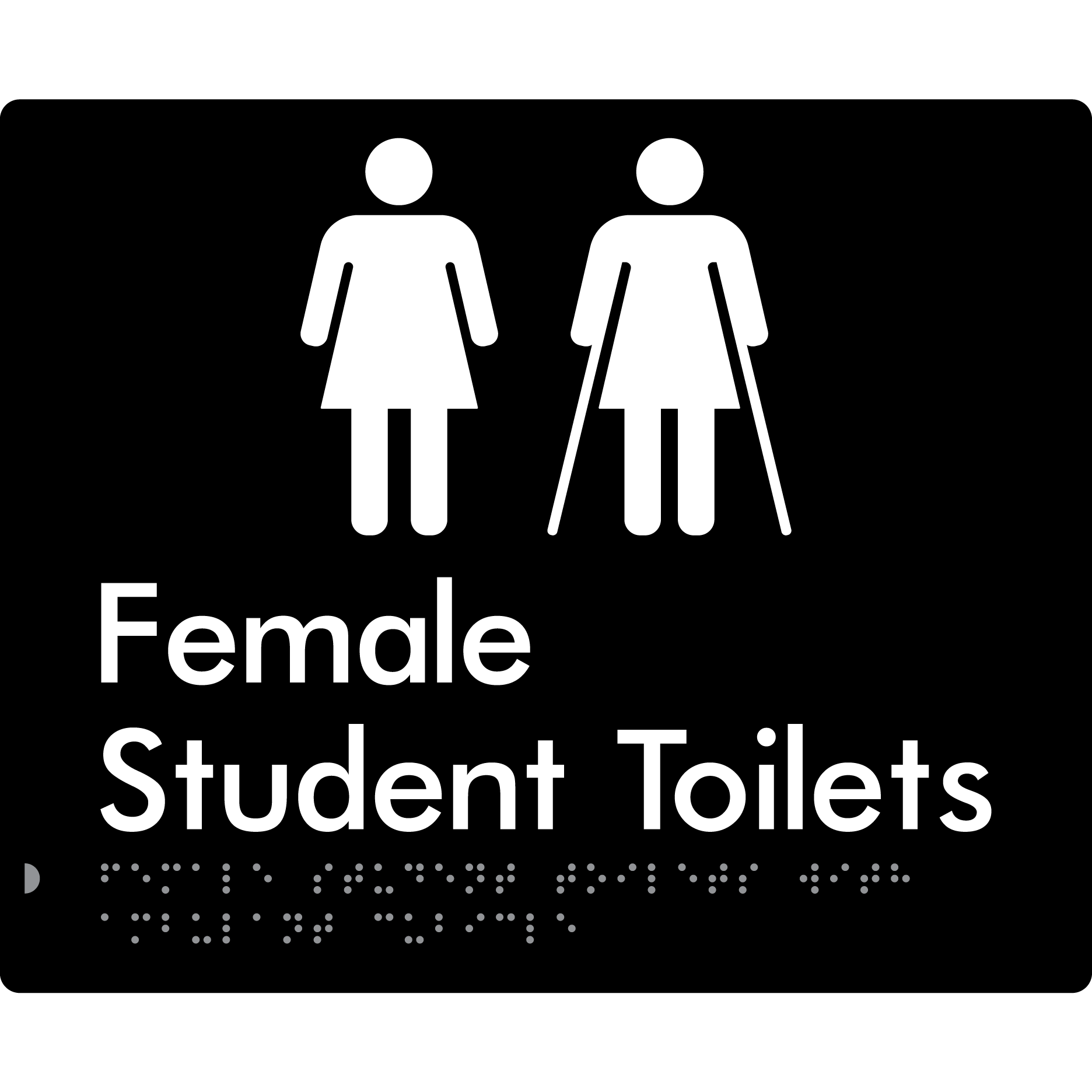 Female Student Toilets with Ambulant Cubicle - Braille Tactile Signs Aust.