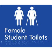 Female Student Toilets with Ambulant Cubicle - Braille Tactile Signs Aust.
